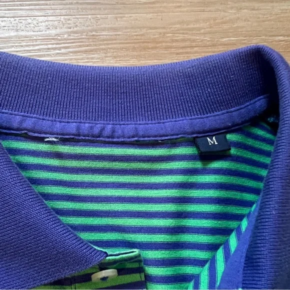 Polo Ralph Lauren Mid Pines Golf Striped Polo Shirt Green Blue Men’s M - Picture 3 of 8